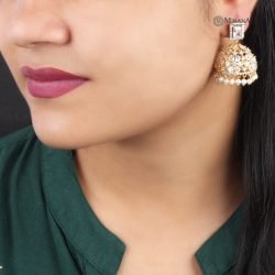 MJER21E165-1-Small-Flower-Designed-Colored-Jhumkas-Gold-White-Color-Look-2.jpg