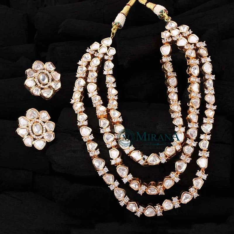 real gold layered necklace set